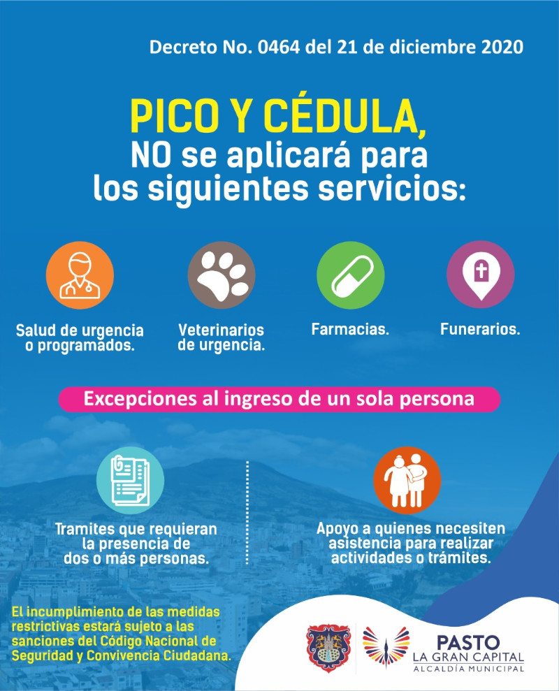 Excepciones pico y cédula diciembre 2020