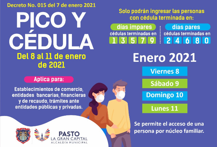 Pico y cédula 8 al 11 de enero de 2021