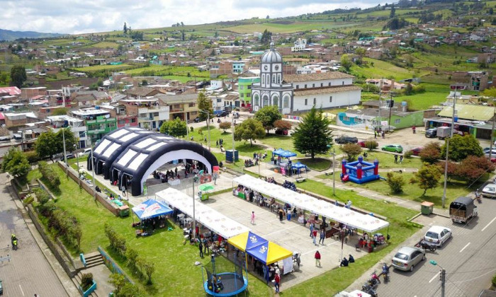 Fotografía aerea actividad Me Reactivo Rural en Obonuco