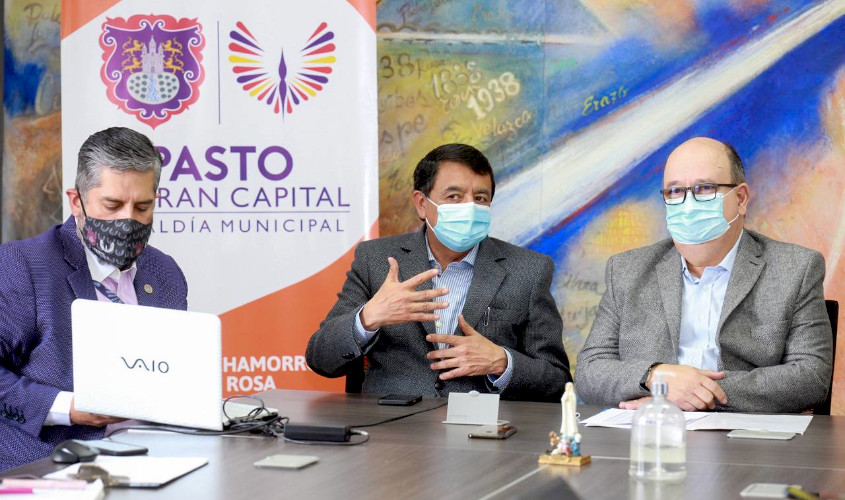 Reunión Alcalde, Luis Fernando Serna (MINSALUD) y Secretario de Salud en reunión sobre intensificación vacunación COVID-19 
