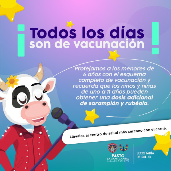 Pieza gráfica invitación vacunación Sarampión y Rubeola