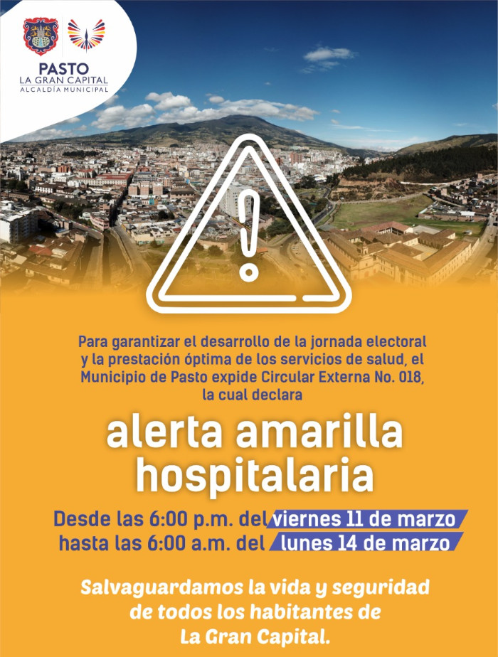 Pieza gráfica alerta hospitalaria elecciones del 13 de marzo de 2022