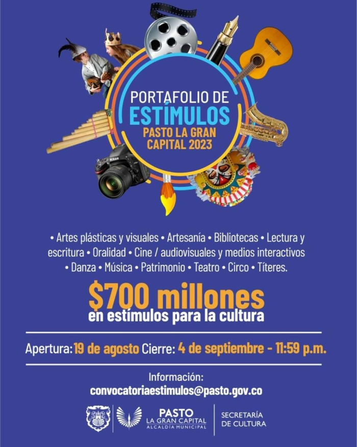 convocatoria Portafolio de Estímulos Pasto La Gran Capital 2023