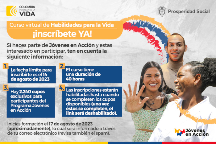 inscripciones para el curso virtual Habilidades para la Vida