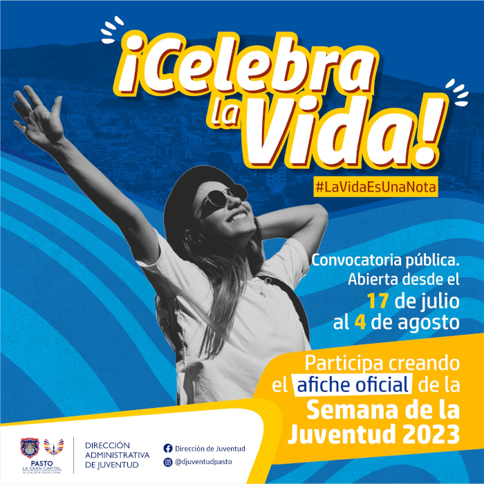 invitación a participar en el diseño y creación del afiche oficial de la Semana de la Juventud 2023