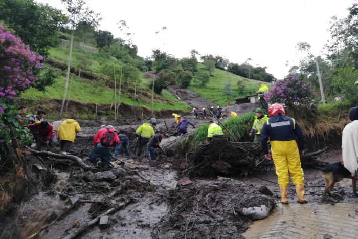 avalancha que se registró el pasado miércoles en la vereda San José del corregimiento de Catambuco