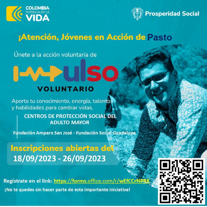 abiertas las inscripciones para participar del voluntariado del programa Jóvenes en Acción denominado ‘Impulso Voluntario’