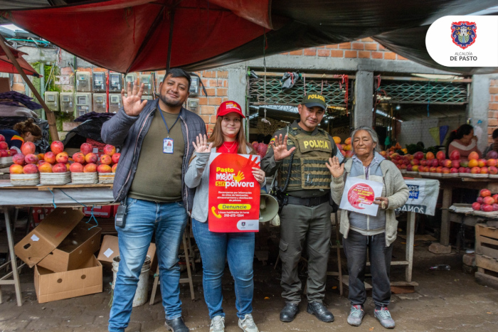 La campaña ‘Pasto Mejor sin Pólvora’ llegó al mercado El Potrerillo y el barrio Chambú