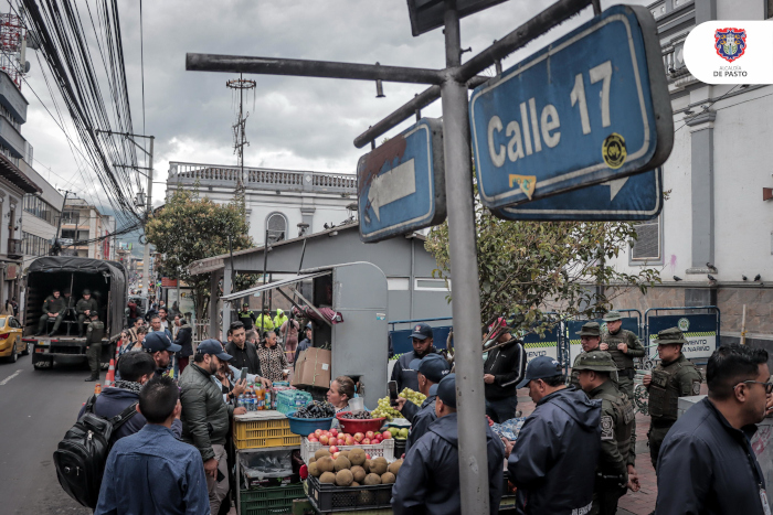Alcaldía Municipal y Policía Nacional recuperaron el espacio público en el centro de Pasto