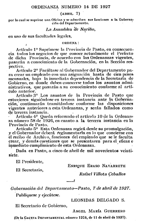Ordenanza 14 - 7 abr 1927