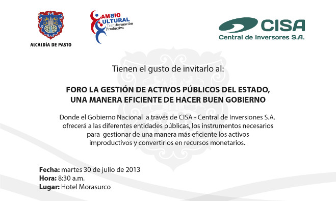 Invitación CISA - Pasto 2013