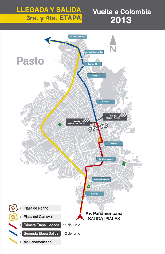 Mapa vuelta a Colombia - Pasto 2013