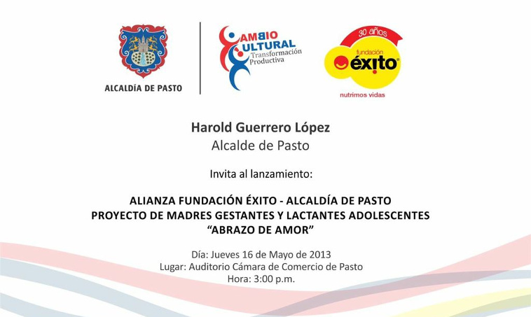 Tarjeta Alcaldía Éxito - Pasto 2013