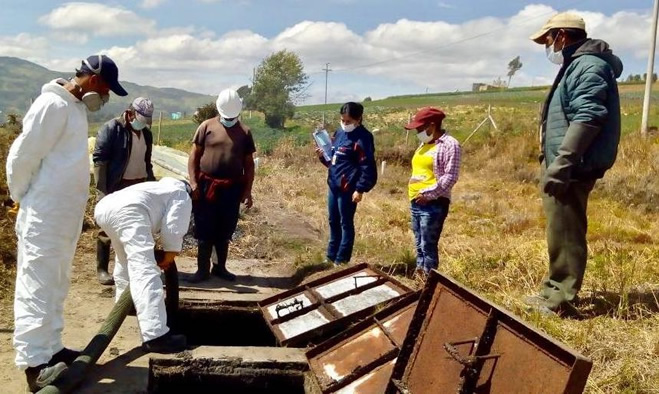 Brigada limpieza planta tratamiento de aguas residuales - Gualmatan