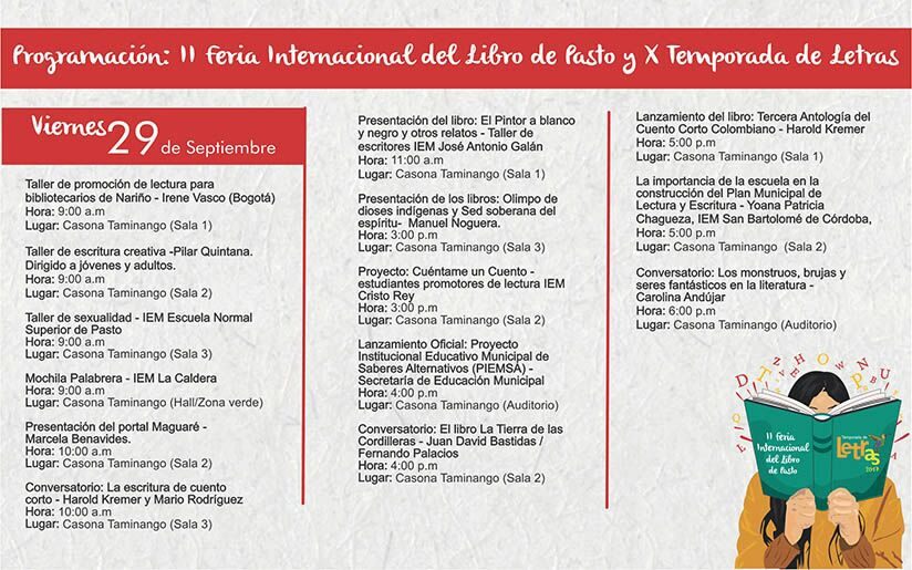 Programación II Feria internacional del libro - 29 septiembre2017