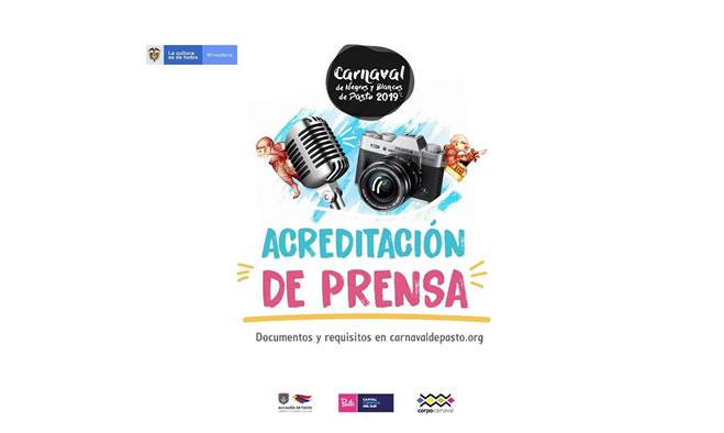 Requisitos acreditación de prensa, Carnaval de Negros y Blancos 2019