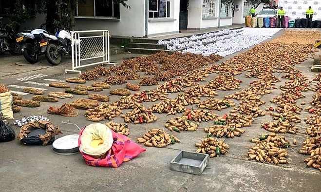 Se incautó una tonelada de pólvora en el municipio de Pasto