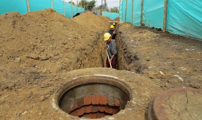 Construcción del alcantarillado pluvial y sanitario del corregimiento de La Laguna