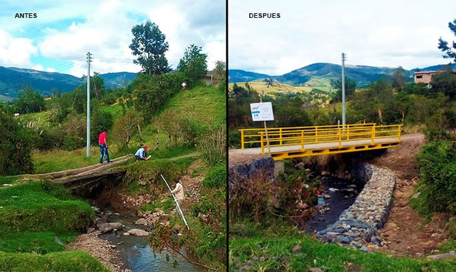 Nuevo puente peatonal en veredas Dolores