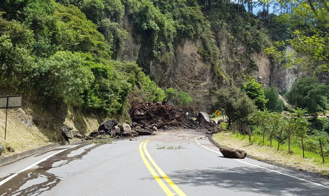 Cerrada totalmente vía circunvalar al Galeras