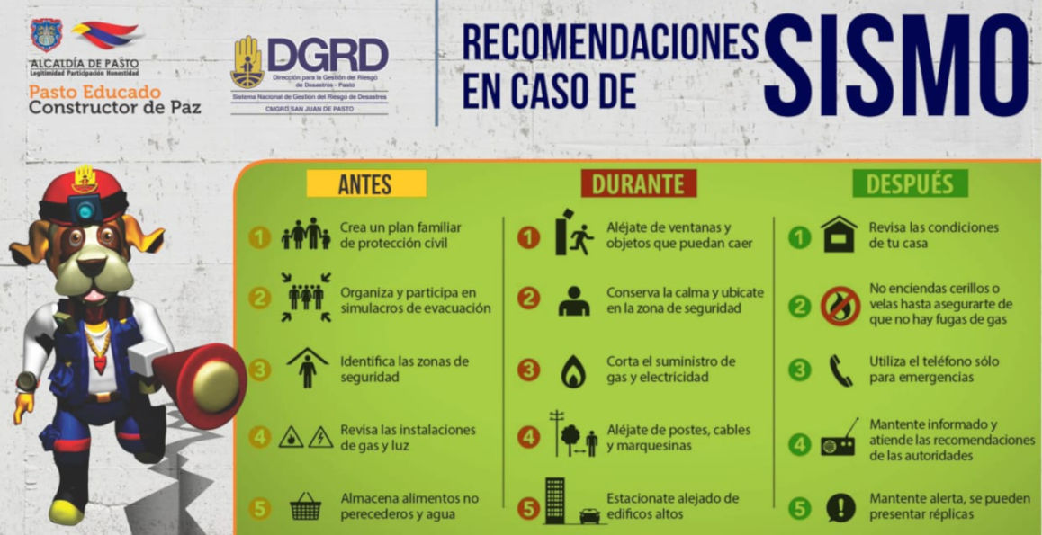 Recomendaciones en caso de sismo