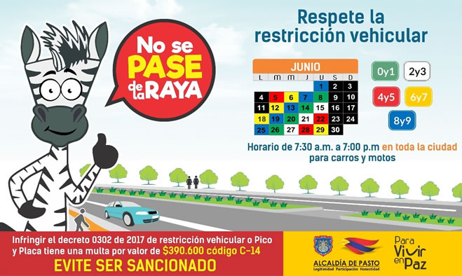 Restricción vehicular en el área urbana del municipio