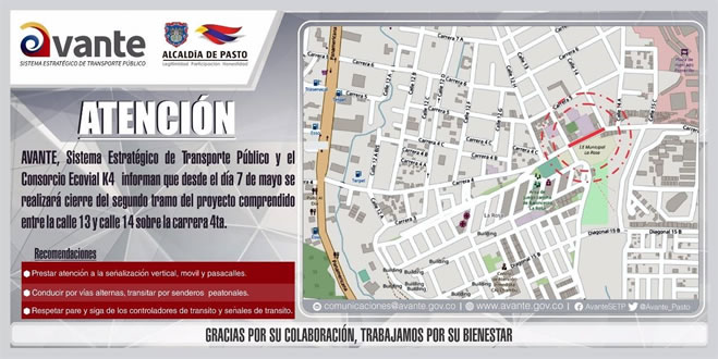 Cierre segundo tramo proyecto carrera 4ta