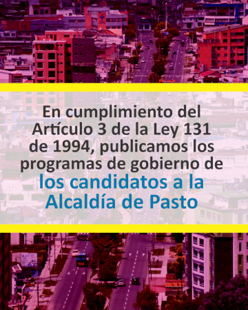 Programas de gobierno candidatos alcaldía 2020 - 2023