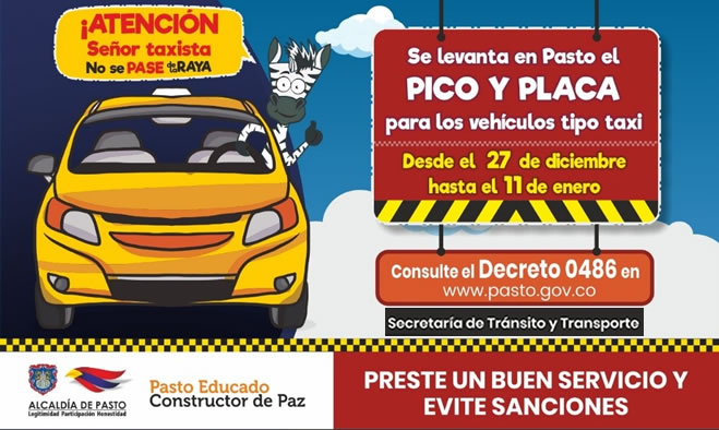 Se levanta pico placa taxis