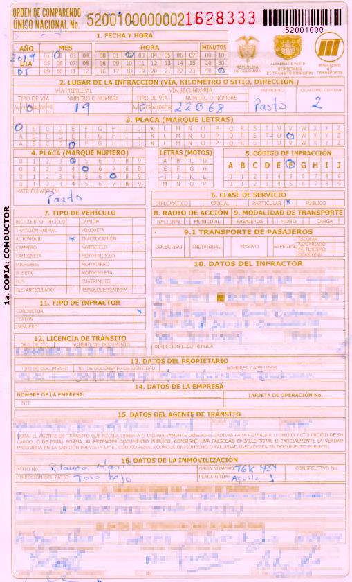 Comparendo STTM 2019