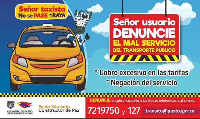 Tarifas autorizadas para el servicio de taxi