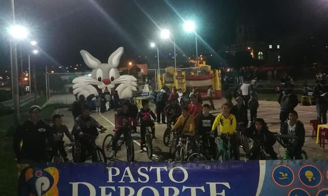 El corregimiento de Obonuco recibió una nueva ciclovía nocturna
