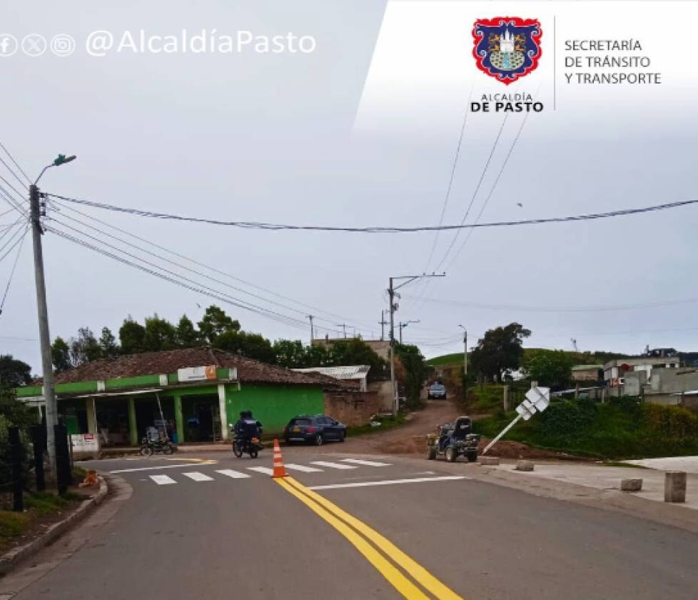 Secretaría de Tránsito y Transporte demarcó 7.6 kilómetros de vías rurales en el corregimiento de Catambuco